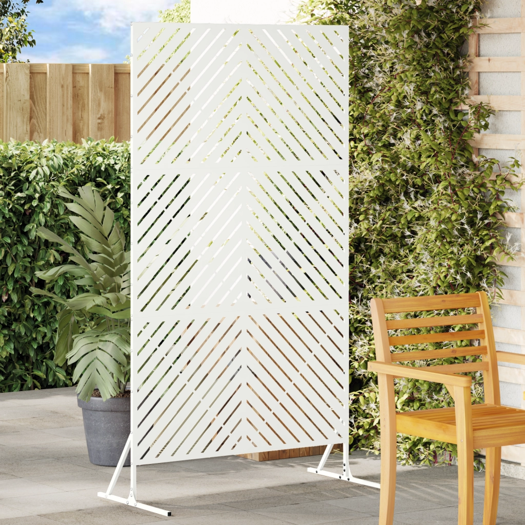 Pannello di Recinzione in Metallo Bianco Metallo Medio Durevole