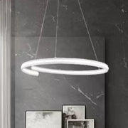 Trade Shop - Lampadario Led Moderno A Semicerchio 100w A Sospensione Luce 6500k 70cm Bianco 33429 -
