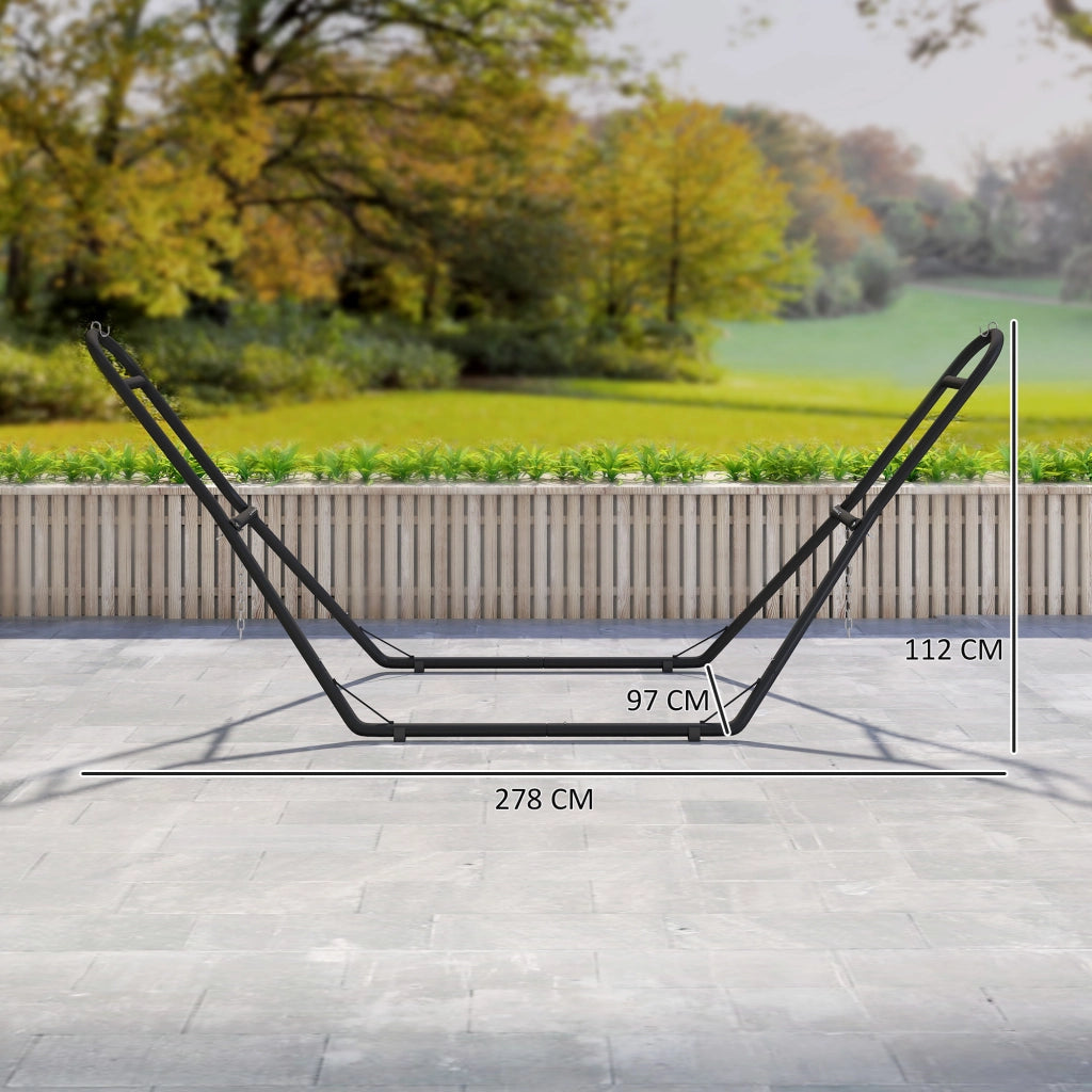 Supporto per Amaca Regolabile ¨C zephmum ¨C Nero Acciaio 278x97x112 cm