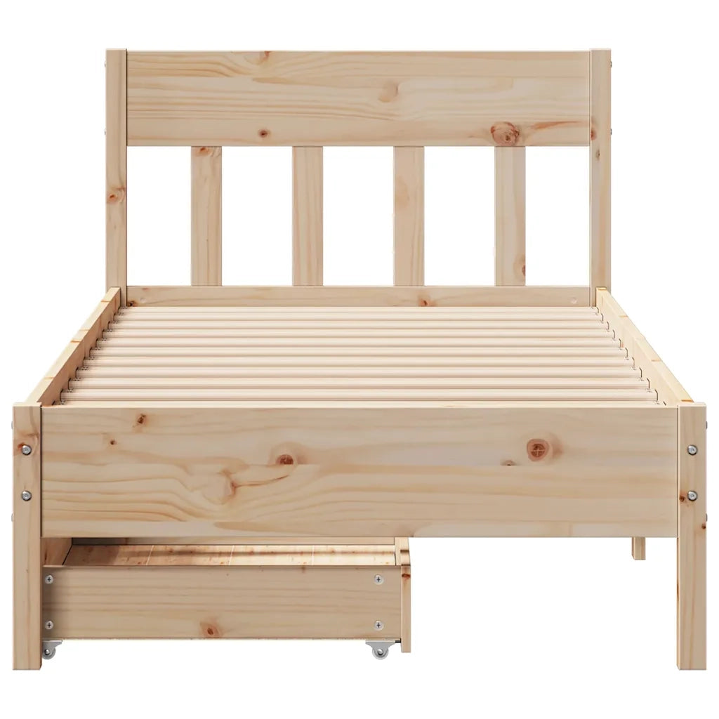 Letto senza Materasso 75x190 cm in Legno Massello Pino