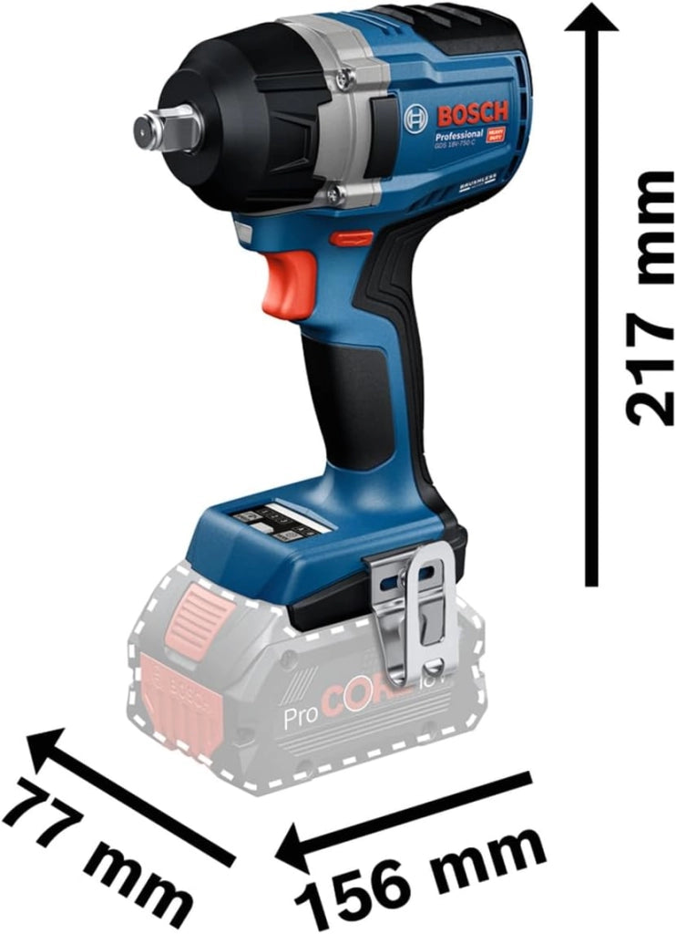 Bosch Professional 18V System Avvitatore a massa battente a batteria GDS 18V-750 C (incl. 2 batterie 5.0 Ah, caricabatteria GAL 18V-40, L-BOXX)
