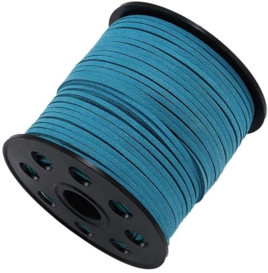 Cordone in pelle di lama 10 m x 2,5 mm - Pelle di lama - Kit per l'autoaiuto - Creare gioielli - Collane - Confezione regalo - Verde chiaro/Grigio scuro - Cordone per gioielli