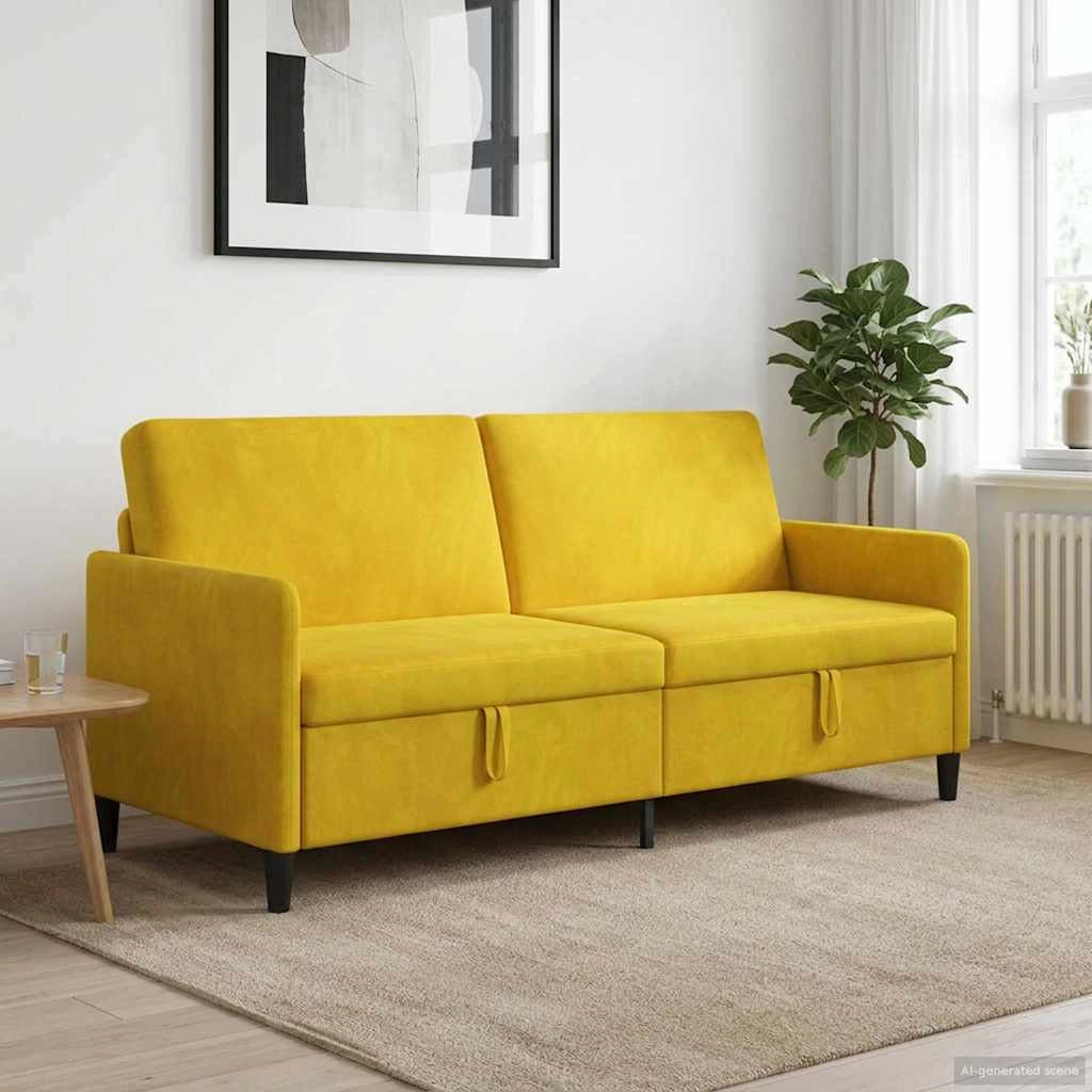 Divano con Storage Giallo 192 x 78 x 87 cm Poliestere 42036996