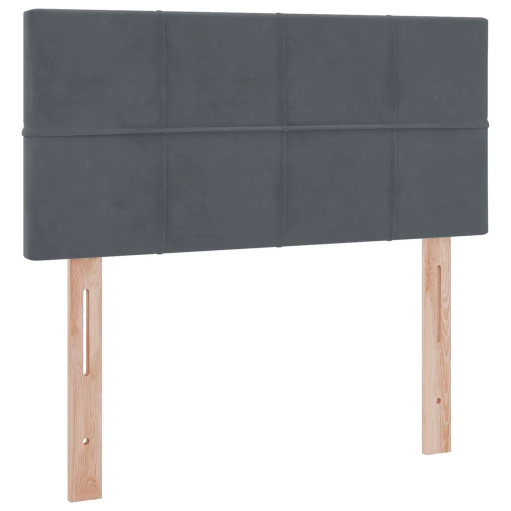 Letto con contenitore e LED Grigio scuro 90 x 200 cm Velluto 3371368