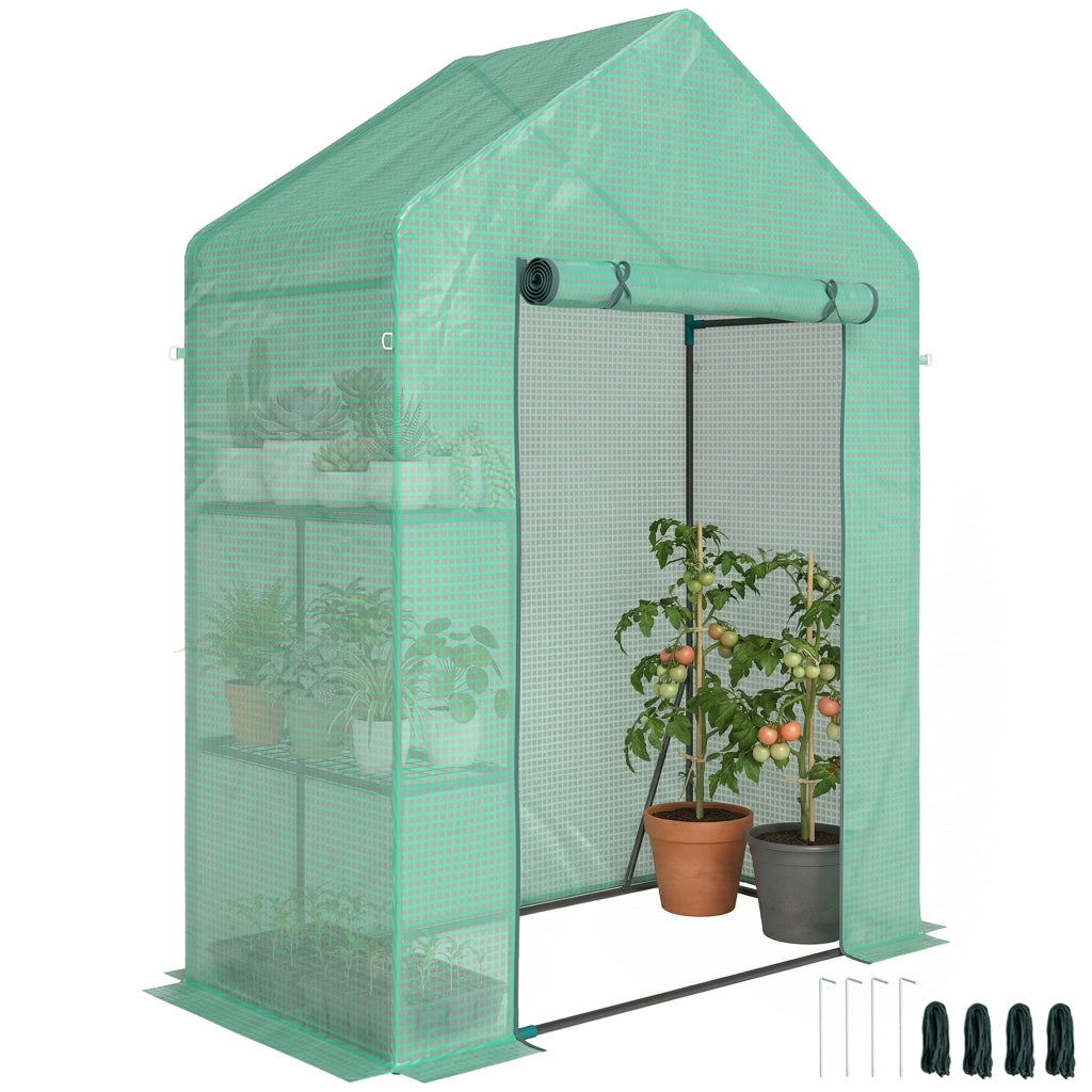 Serra da Giardino con Scaffale ¨C Zephmum ¨C Verde 143x73x195 cm