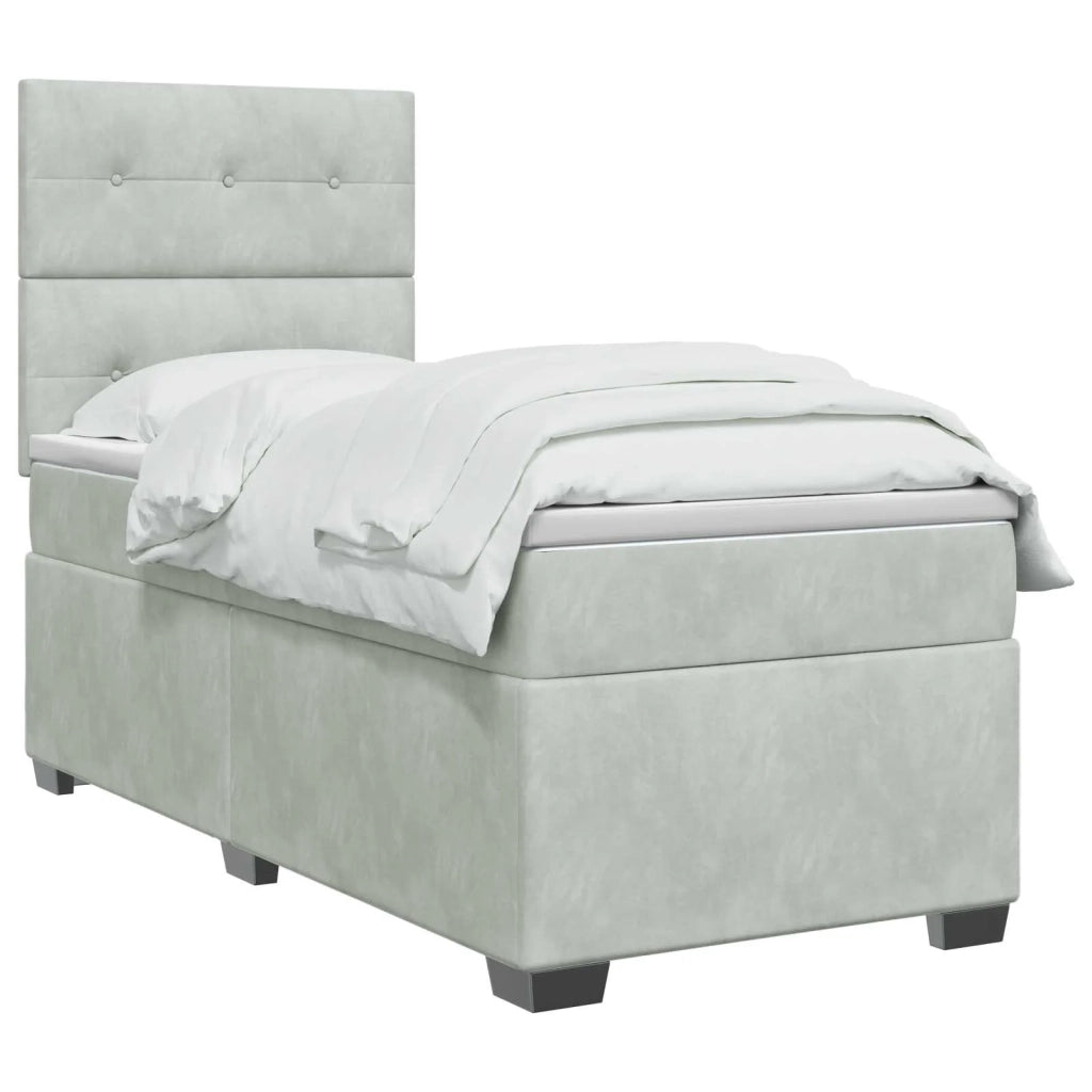 Letto box spring con materasso Grigio Chiaro 80 x 200 cm 3453530