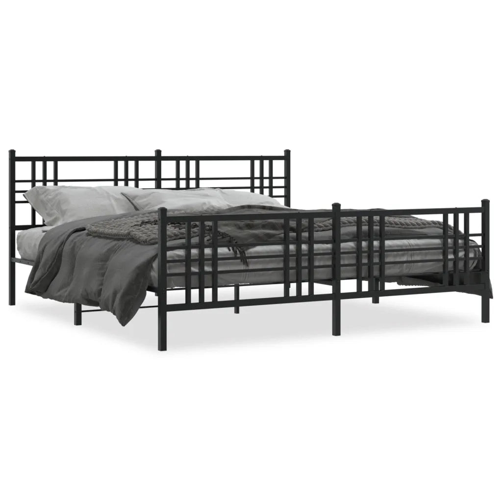 Giroletto con Testiera e Pediera Metallo Nero 183x213 cm cod mxl 116401