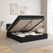 Letto ottomano con materasso Nero 200 x 200 cm Tessuto 3456353