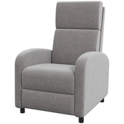 EasyComfort Poltrona Reclinabile 160° in Tessuto Effetto Lino con Braccioli Quadrati, 64x86x102 cm, Grigia