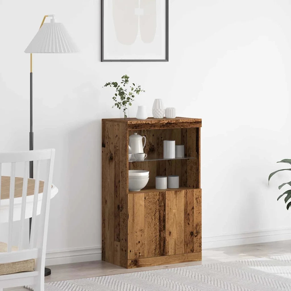 Credenza | Madia LED Marrone 60 x 37 x 100 cm Legno multistrato