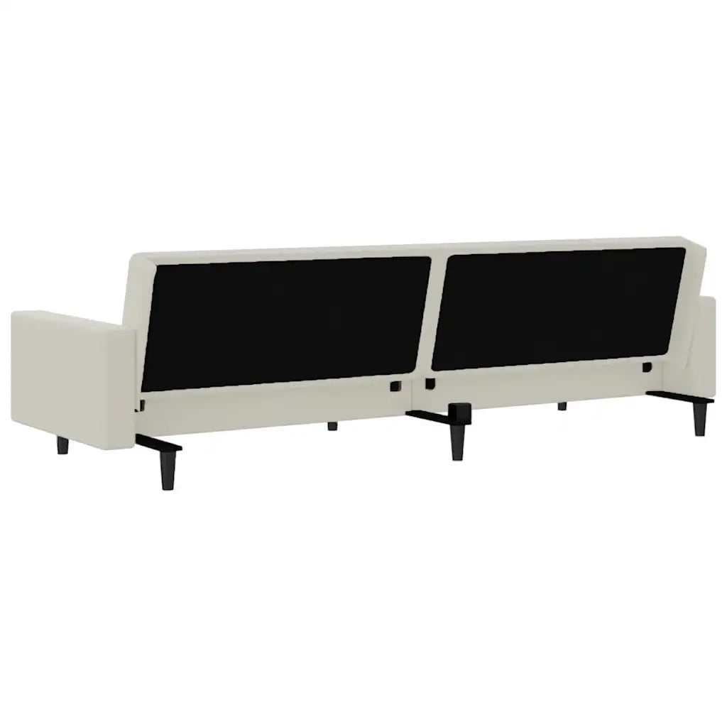 Divano letto | Sof¨¤ letto | Letto singolo a 2 Posti Crema in Velluto