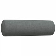 Set Divani 3 pz con Poggiapiedi e Cuscini Grigio Scuro Tessuto