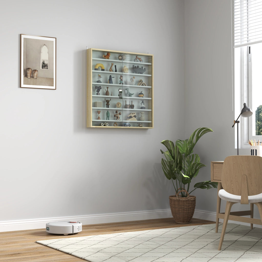 Vetrina da parete con ante scorrevoli ¨C Xylo ¨C 6 ripiani vetro 80x9.5x83 cm