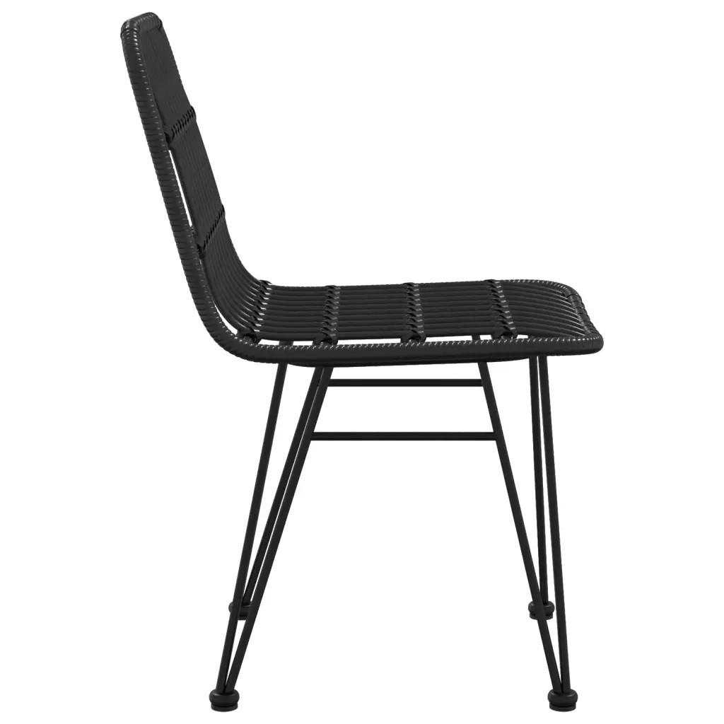 Sedie da Giardino 2pz Nere 48x62x84 cm Rattan PE cod mxl 16630