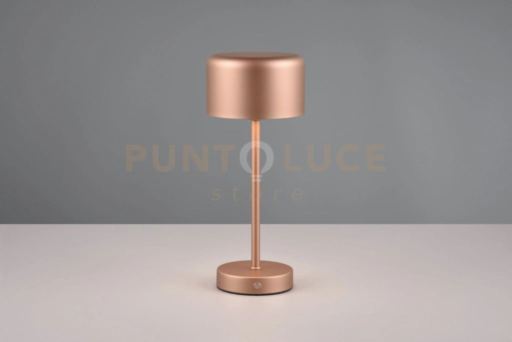 JEFF LAMPADA DA APPOGGIO RICARICABILE METALLO CAFFE' ACCENSIONE TOUCH H. 30CM LED 1,5W 120lm, 3000K DIMMERABILE