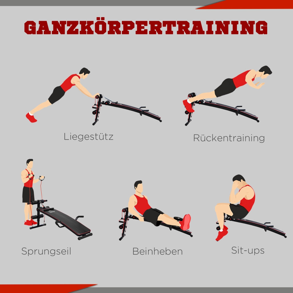 Panca Sit Up Regolabile Multifunzione ¨C zephmum ¨C Con Fissaggio Gamba 4/5 Posizioni