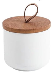 Vaso ceramico moderno con coperchio, contenitore per zucchero, caffettiera, contenitore per alimenti per caffè in grani, zucchero, tè, spezie, ecc. (bianco, 260 ml)