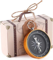 Scatola di Favore per Matrimonio Vintage con Etichette di Carta e Bussola - Ideale per Festa di Compleanno, Festa di Benvenuto per il Bambino, Matrimonio