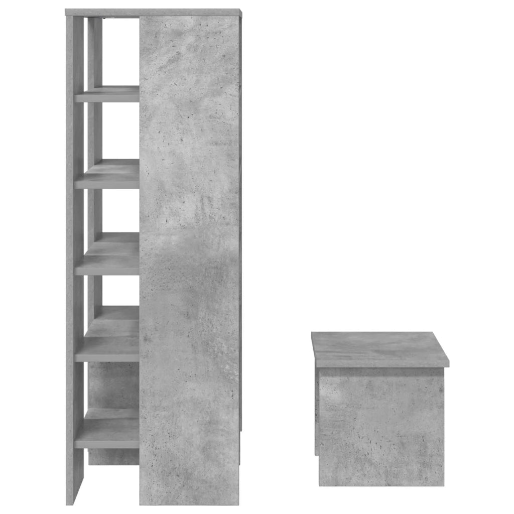 Mobile per scarpe 2 pz-Set di 2 Scarpiera Grigio cemento Legno multistrato