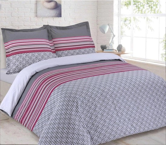 Trasformato del copriletto e 2 cuscini con fodere - grigio cotone - 240x220 cm
