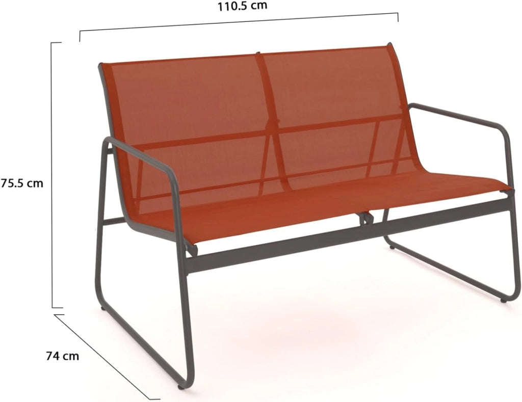 Set di mobili da Giardino Bassi Malaga a 6 posti con 2 divani, poltrone e Tavolo in Terracotta