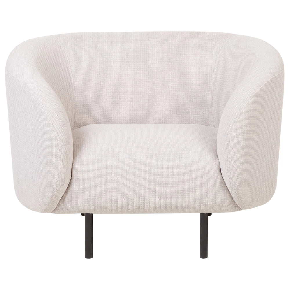 Set divano e poltrona in poliestere beige e nero con gambe dorate stile glamour retrò soggiorno