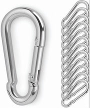 Carabina da scalare - Esterno - Carabina robusta e multifunzionale - Argento - Ideale per escursioni e campeggio - 12 pezzi