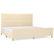 Letto matrimoniale | Letto per adulti | Giroletto senza Materasso Crema 200x200 cm in Tessuto