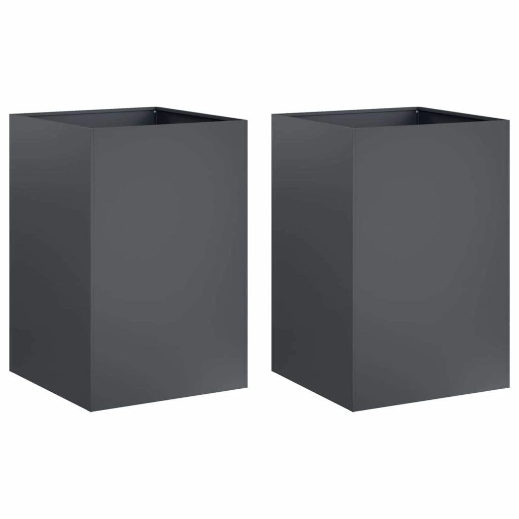 Vaso da giardino 2 pz Antracite 50 x 50 x 75 cm 8005391