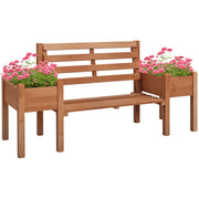 Panchina con Fioriere Integrate ¨C Xylo ¨C Legno Marrone 184x59x95 cm