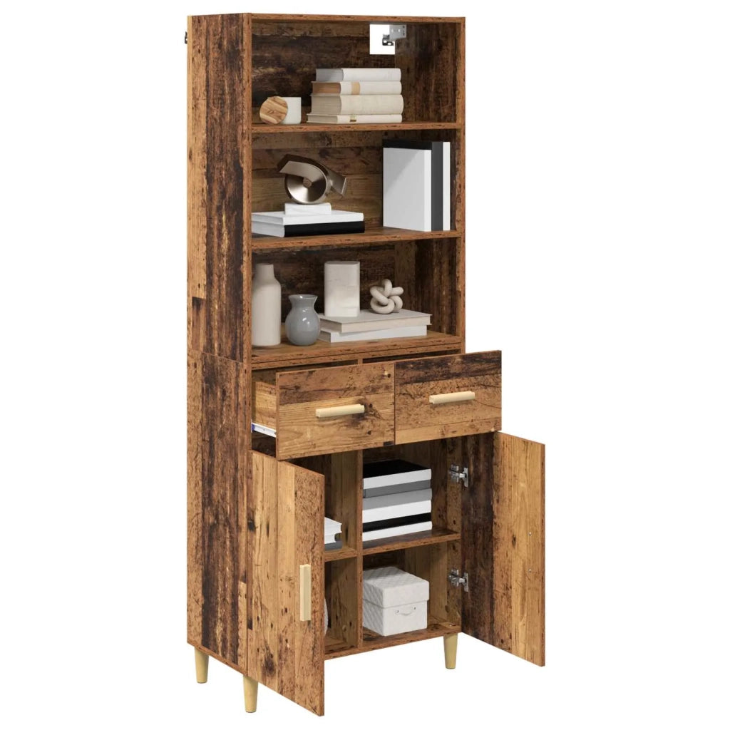 Credenza | Madia | Buffet da pranzo | Armadio da pranzo Legno vecchio 69,5 x 32,5 x 180 cm Legno multistrato