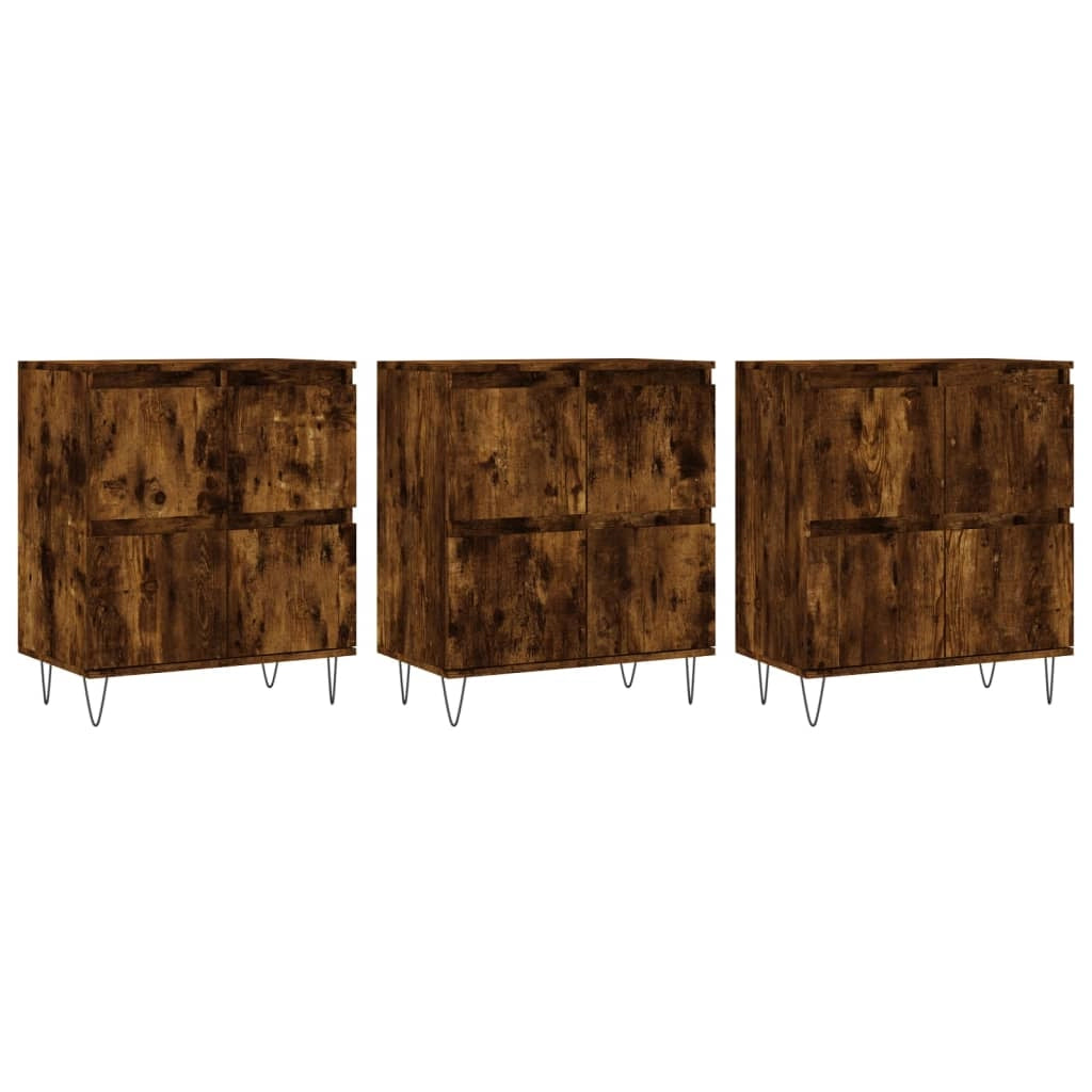 Buffet credenza cassettiera armadio mobile contenitore organizer per cucina soggiorno salotti 3 pezzi legno ingegnerizzato marrone 02_0037068