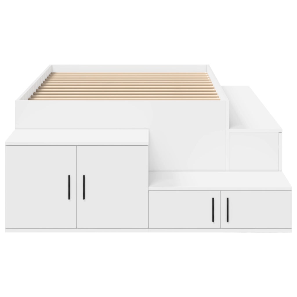 Struttura del Letto con Deposito Bianco 75x190 cm