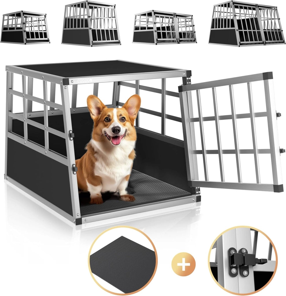 ® Trasportino Cani M 54x70x51cm Richiudibile Alluminio Impermeabile Box Auto Cagnolini
