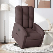 Poltrona Alzapersona Reclinante Elettrica Marrone Scuro Tessuto 3204121
