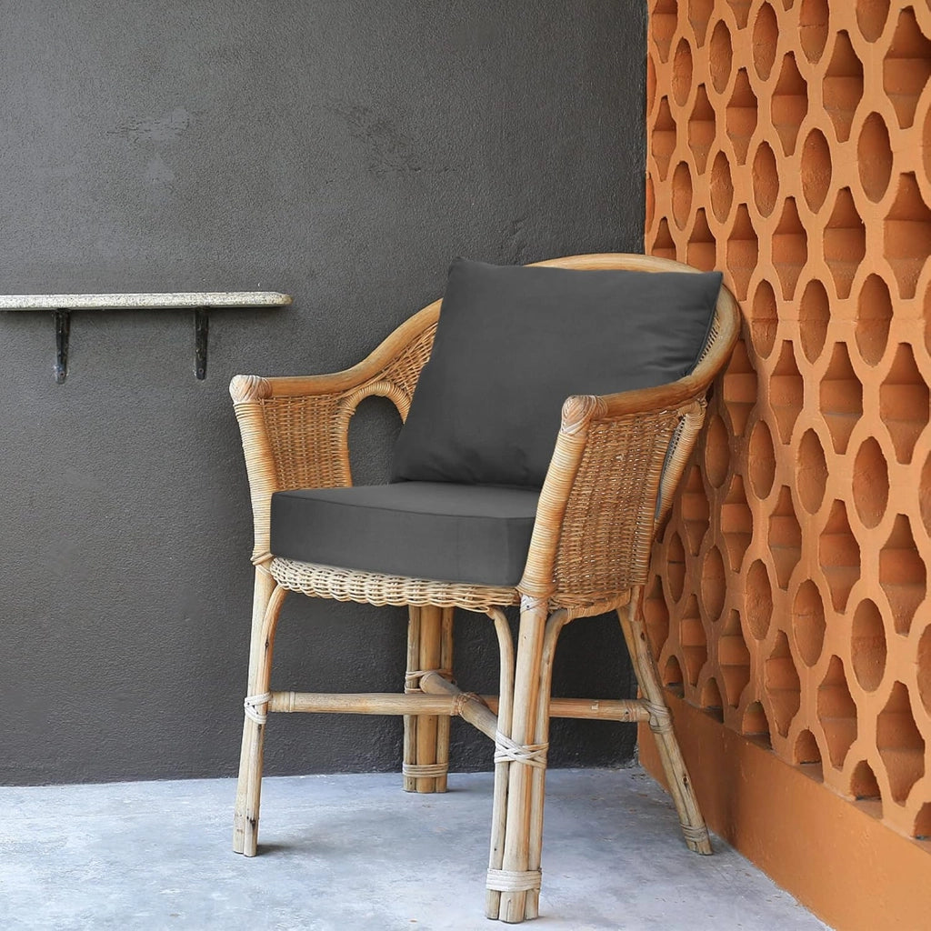 Cuscino per Divano da Giardino, Cuscino per Sedia Rattan per Esterno, Set di 2 Cuscino per Mobili da Giardino (Grigio)