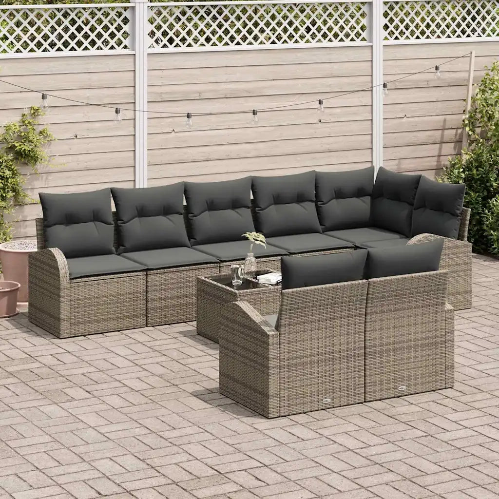 Set Divano da Giardino Grigio 55 x 55 x 37 cm polyrattan