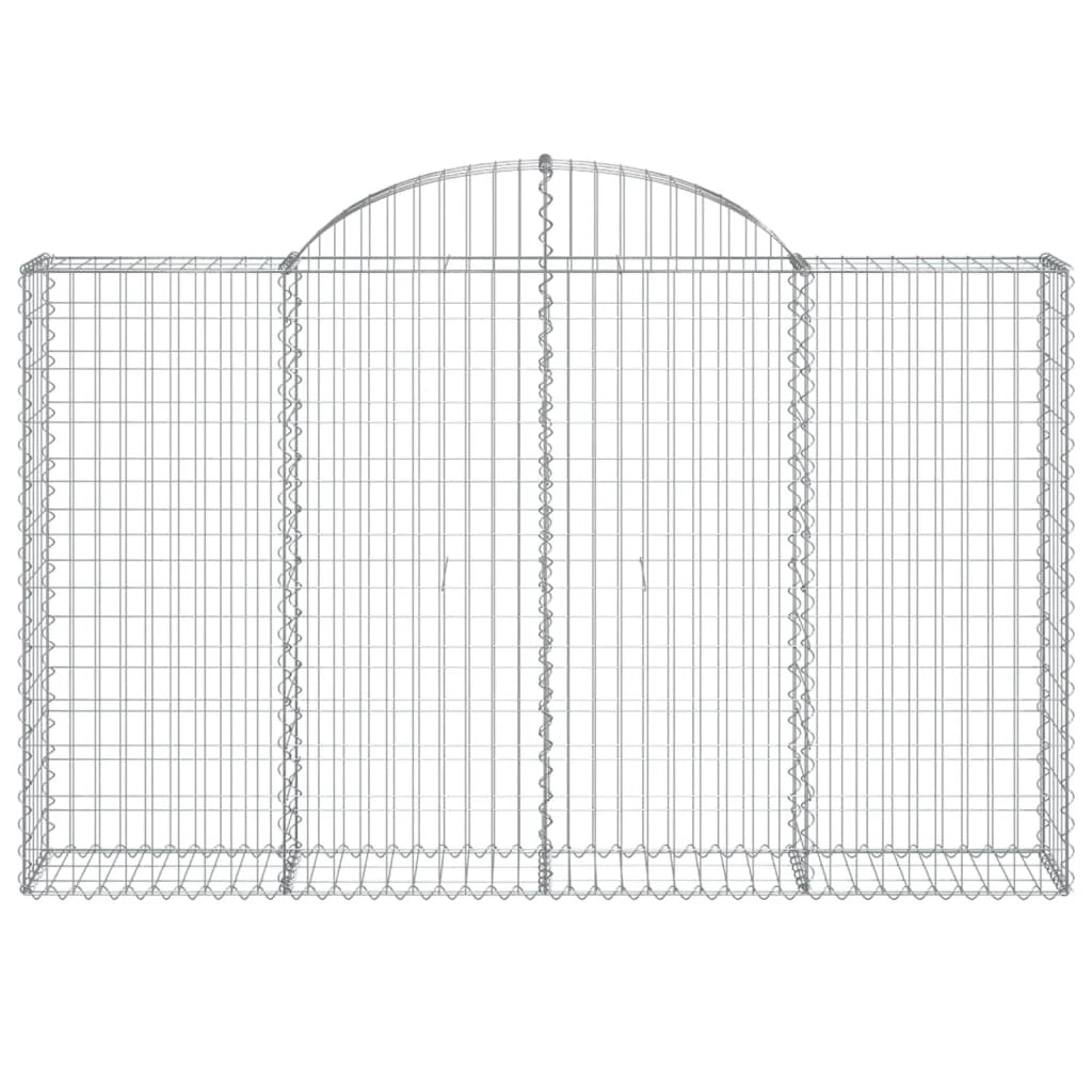 Set di 2 gabbioni ad arco per recinzione gabbia o muro di contenimento 200 x 30 x 120/140 cm ferro zincato argento 02_0041328