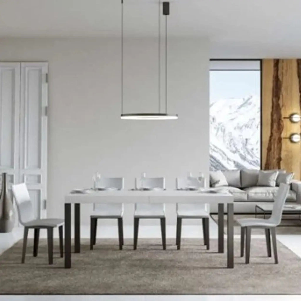 Tavolo allungabile 200/460x90 cm Everyday colore bianco frassino gambe antracite