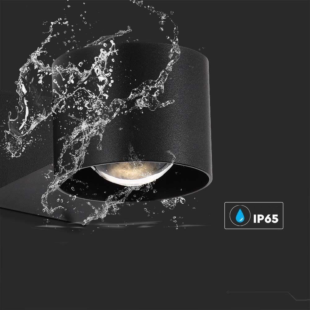 V-TAC applique LED 5W su/giù nero IP65 VT-1179 3000K 465lm