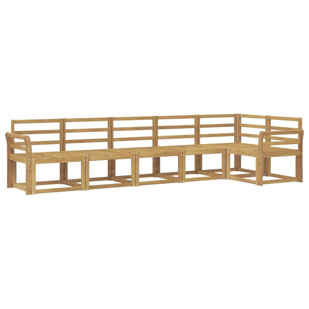 Set di divani da esterno 6 pcs Bianco Legno di Acacia Massello 3387698