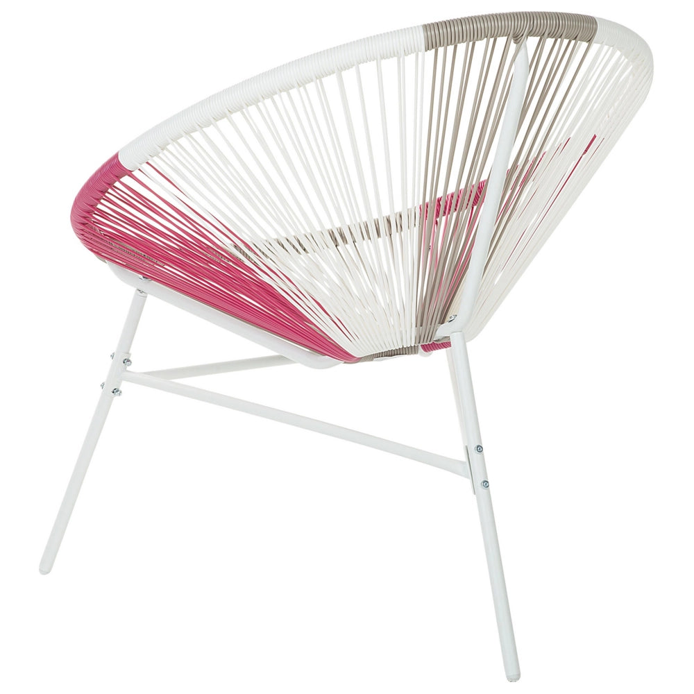 Set di 2 Sedie da Giardino spaghetti di colore beige e rosa stile Moderno contemporaneo