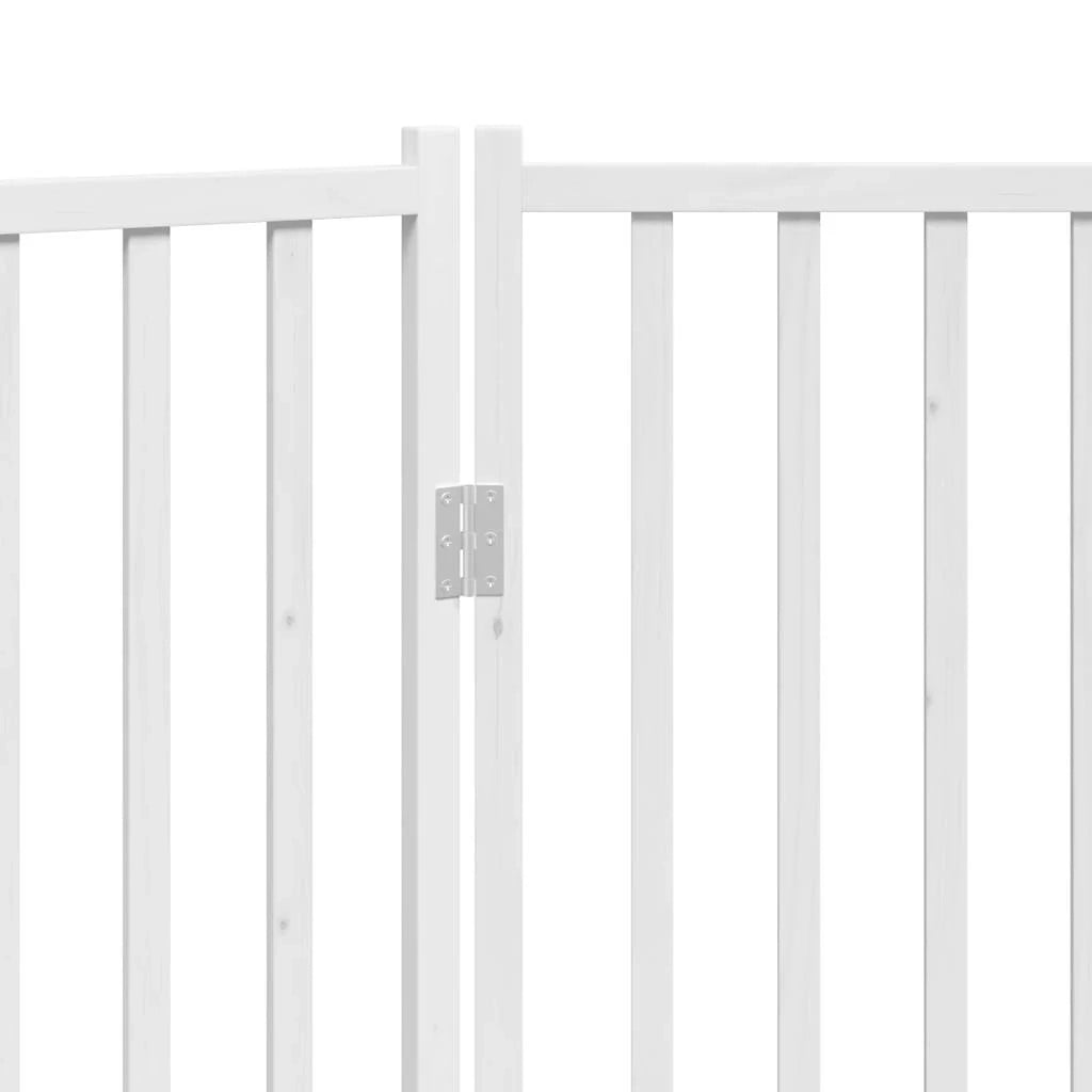 Cancelletto di sicurezza pieghevole a 3 pannelli per cani 150 cm in legno massello di abete bianco 02_0023084