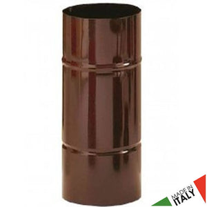 Tubo smaltato marrone per stufa a legna lunghezza cm 50x13