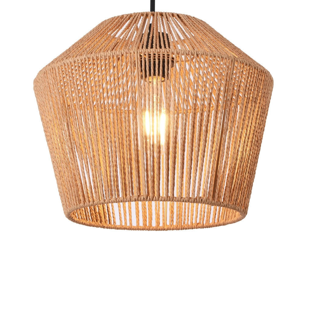 Lampadario a sospensione 158 x 33 cm nero e beige 03_0007593
