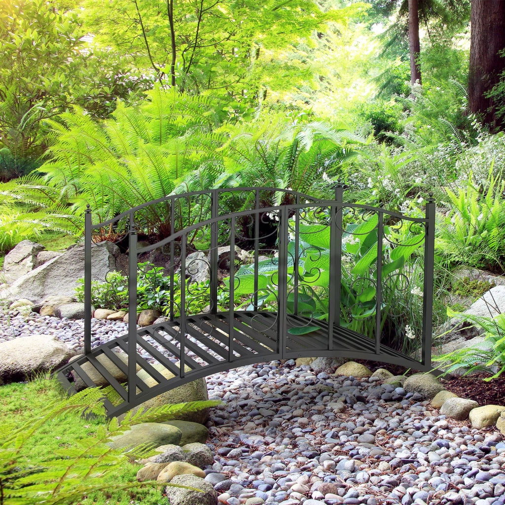 Ponte Giardino in Metallo Stile Vintage ¨C zephmum ¨C Nero 119x67x70 cm