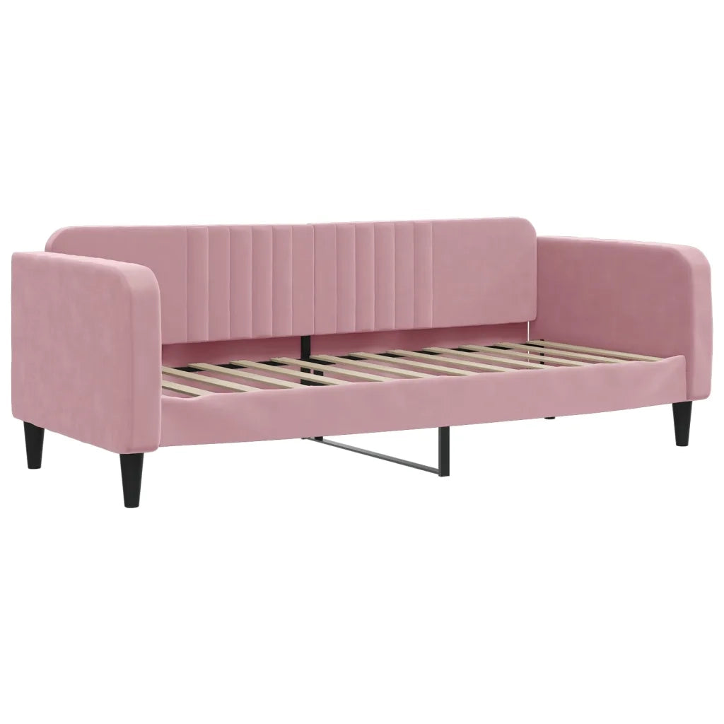 Divano Letto Estraibile con Cassetti Rosa 80x200 cm Velluto 3197107
