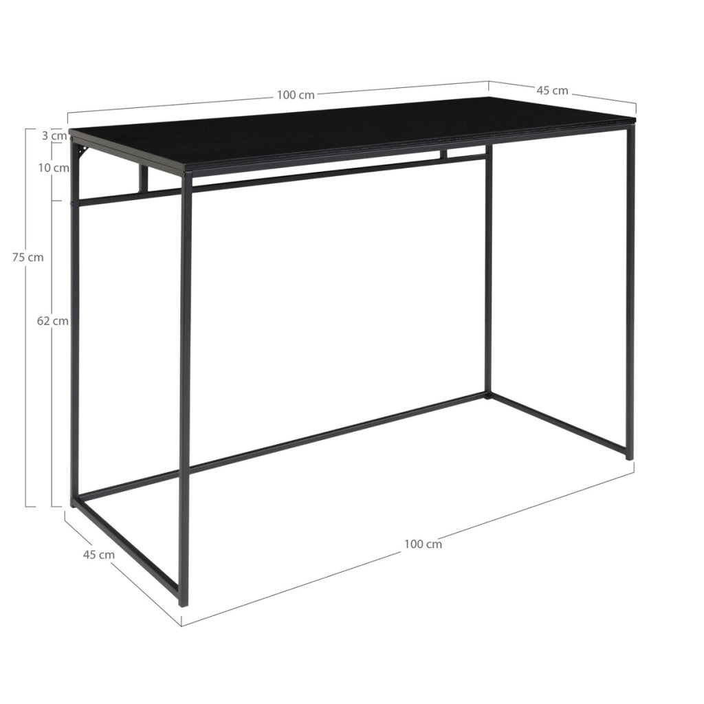 Scrivania Vita, Nero, Metallo, 45x100x75 cm