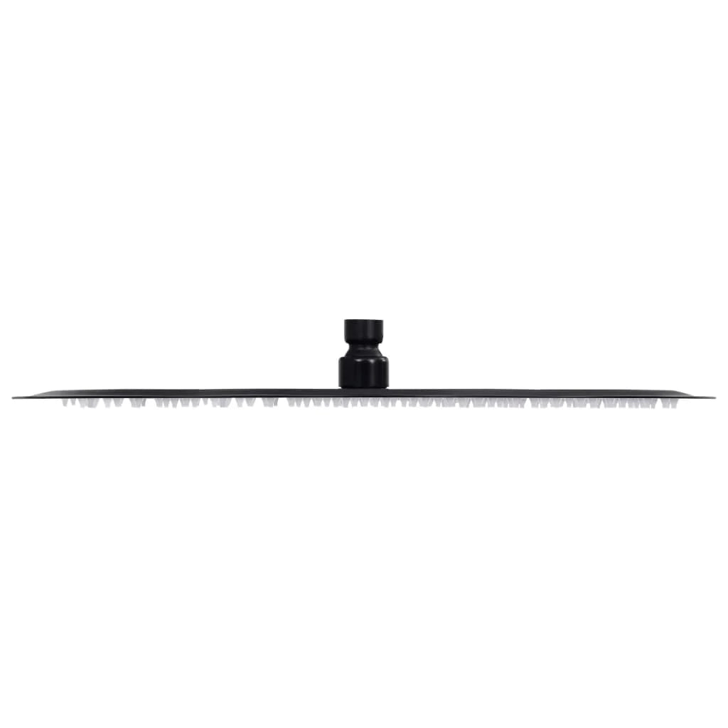 Soffione doccia a pioggia soffione doccia a spruzzo doccetta accessorio da bagno acciaio inox 40 cm rotondo nero 02_0002075
