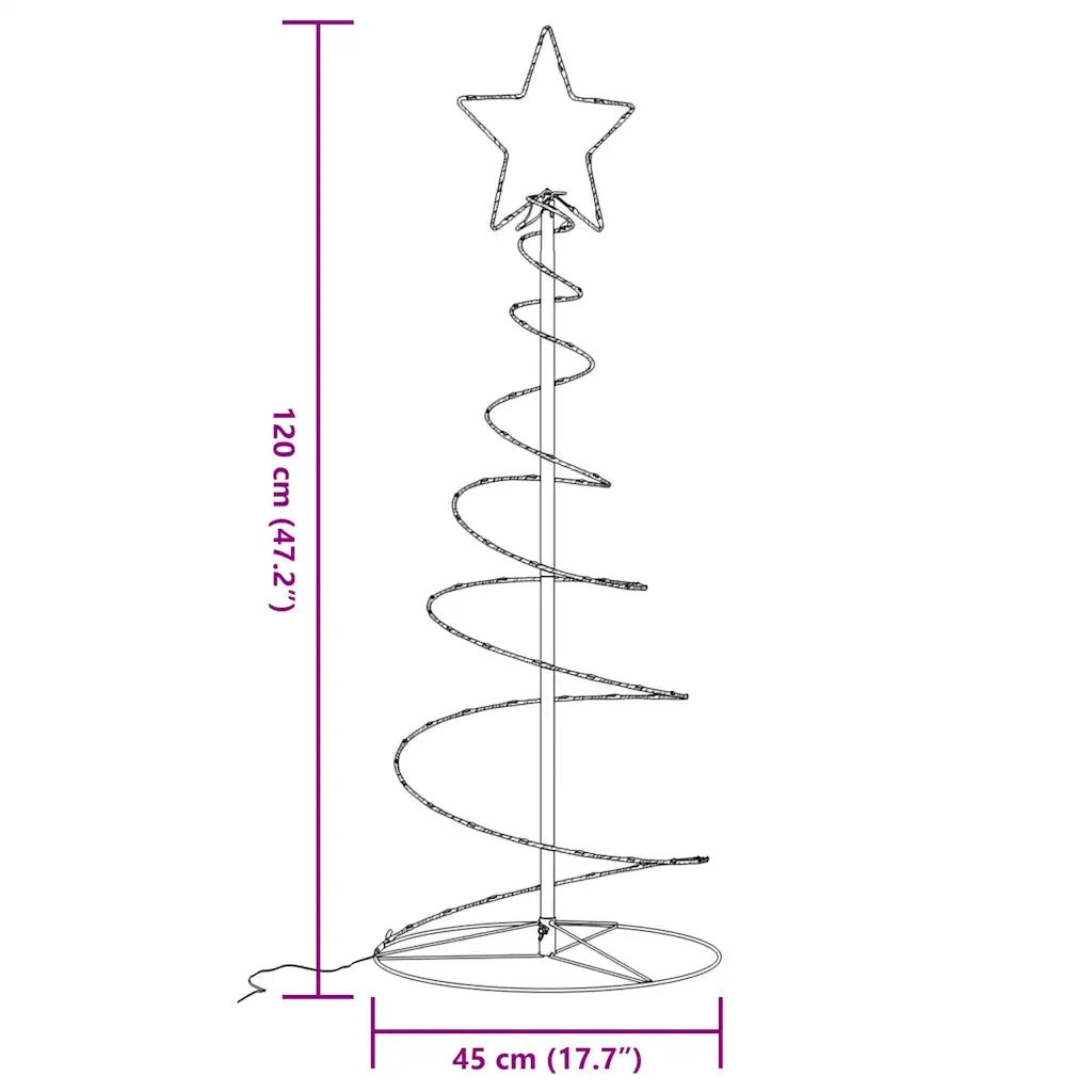 Albero di Natale a LED 80 LED Bianco Caldo 120 cm 4019497